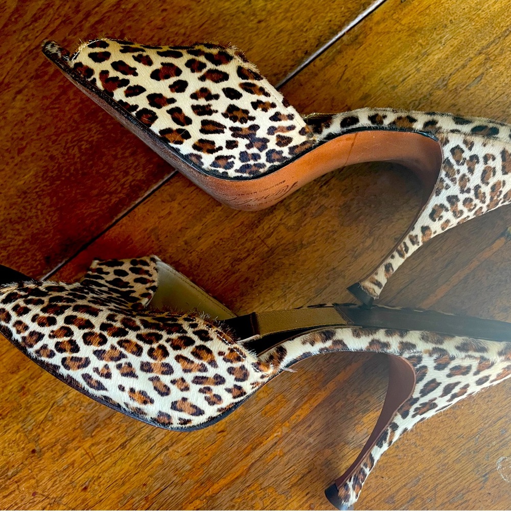 Vintage leopard calf skin heels